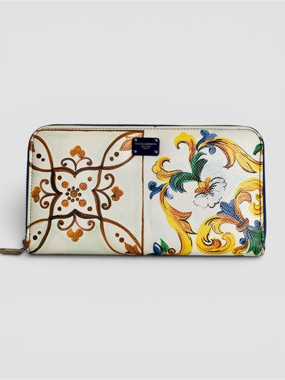 Dolce & Gabbana Majolica Print Zip-Around Wallet